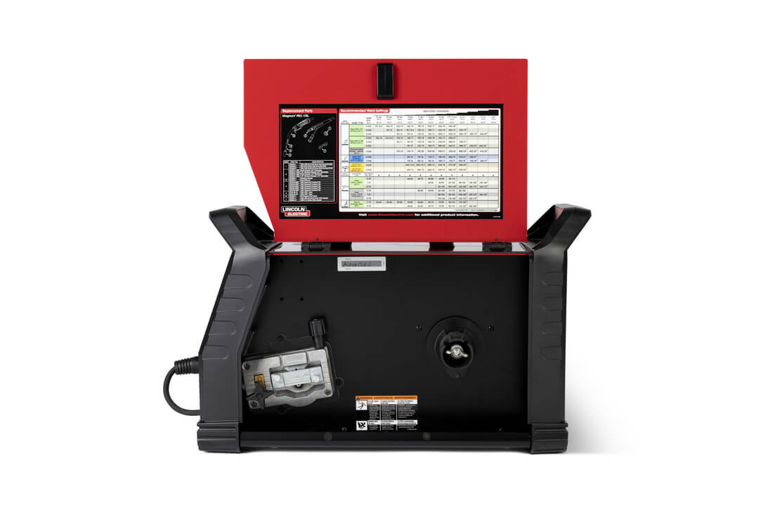 open side view of the Lincoln Electric Power MIG 220 AC/DC Multi-Process Welder #K5379-1