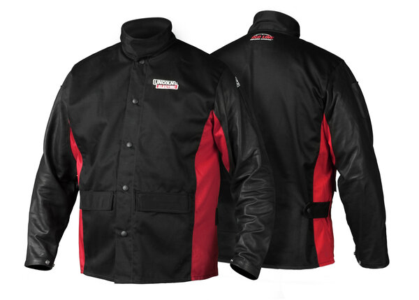 Shadow Grain Leather Sleeved Welding Jacket #K2987