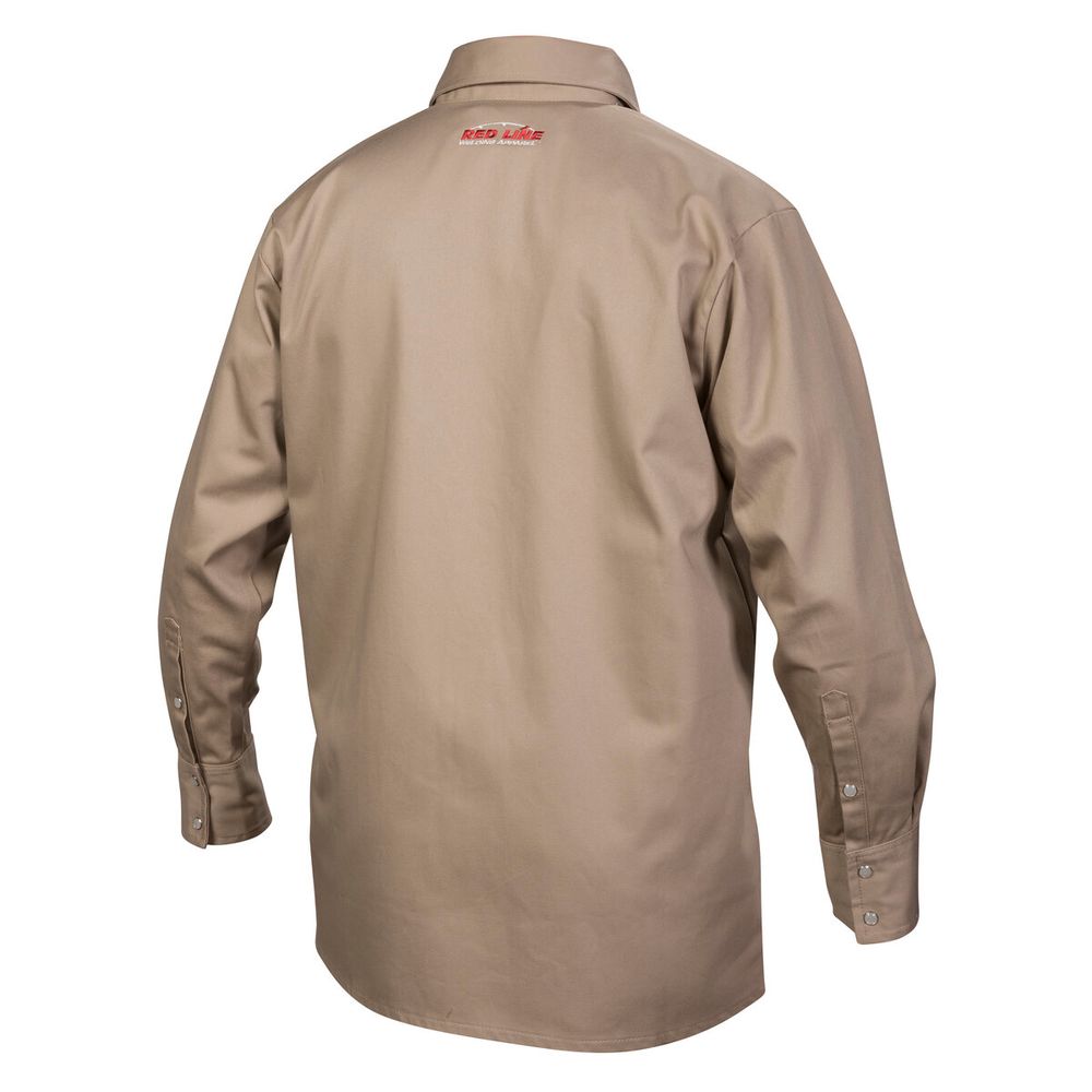 Flame-resistant khaki button up shirt