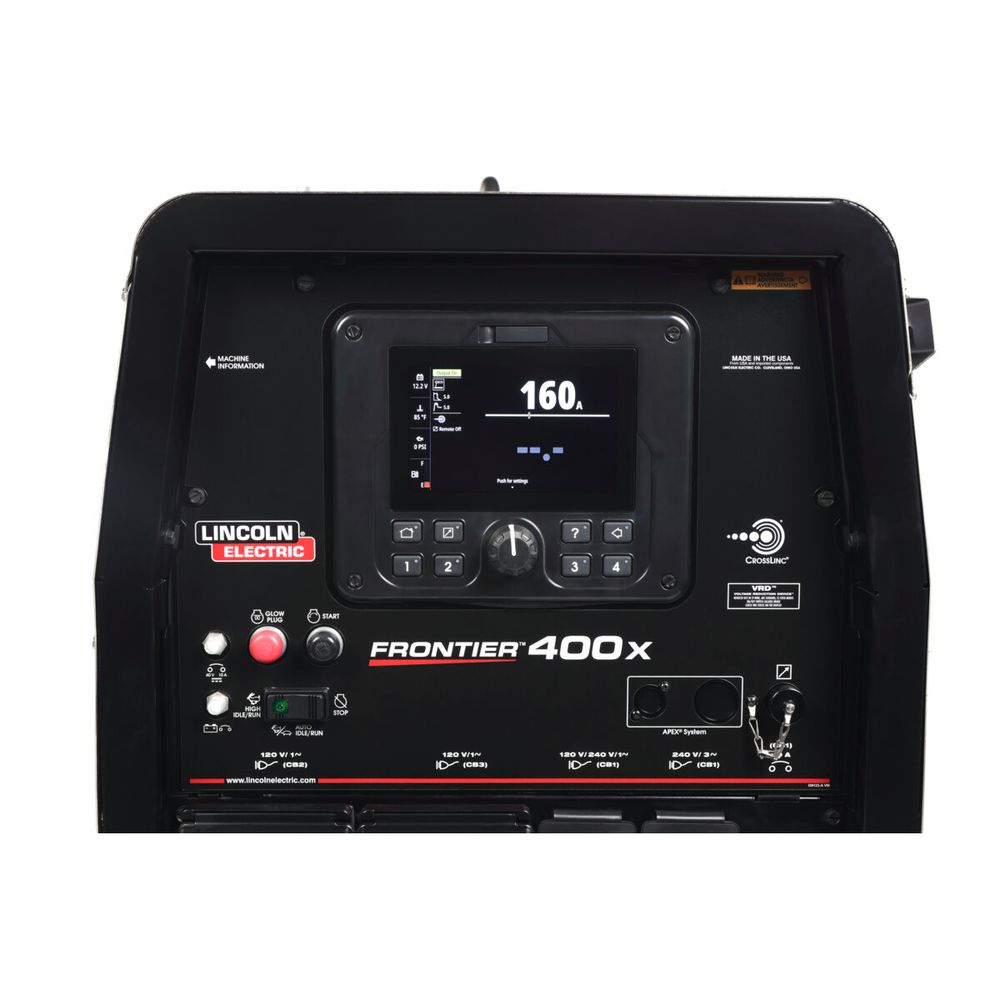 Lincoln Electric Frontier® 400X engine-driven welder instrument panel