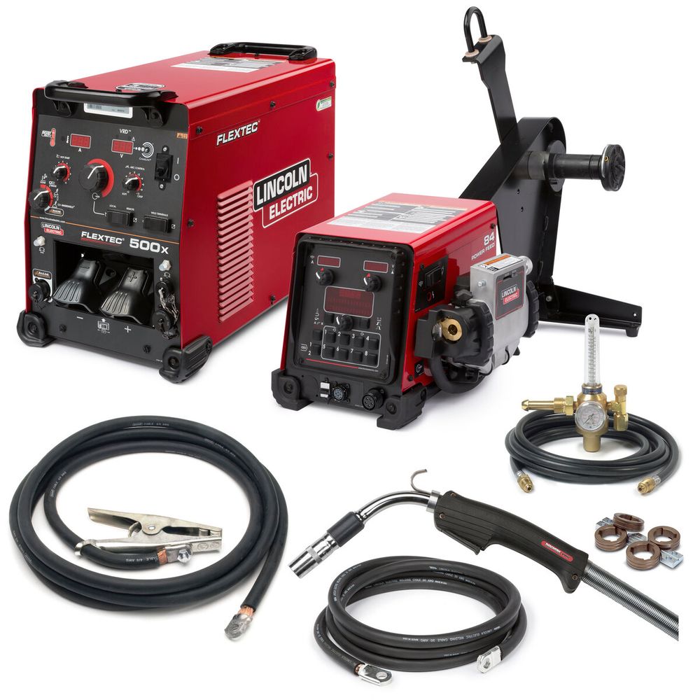 Flextec® 500X/ Power Feed® 84 Heavy Duty Multi-Process Welder (380-575V 3PH) One-Pak® #K3612-5