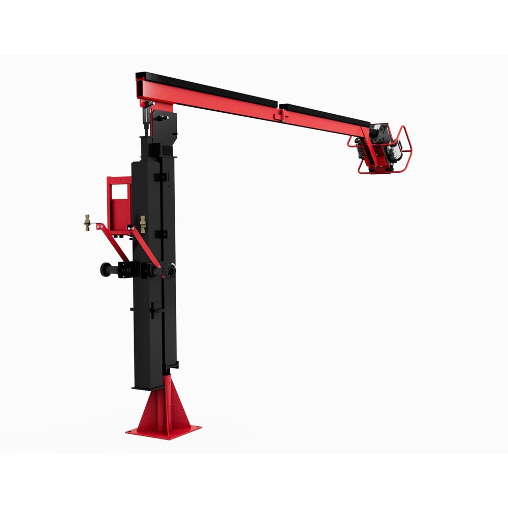 Industrial wire feeder with dual boom and user-friendly interface control box