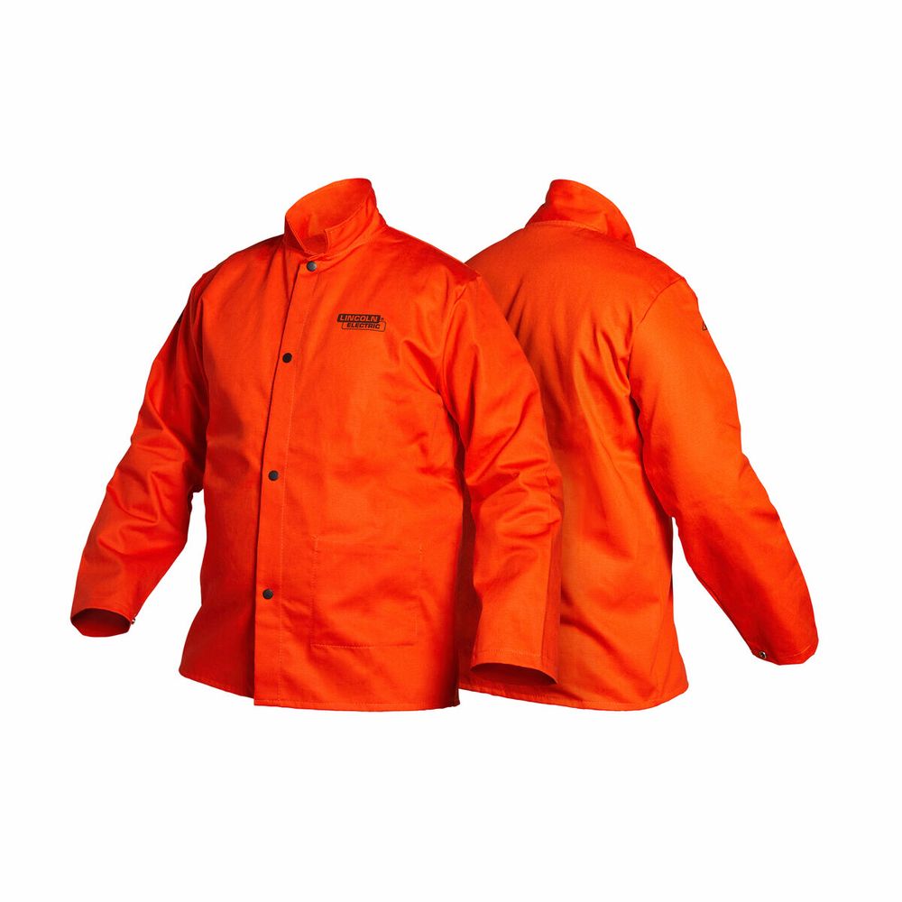Lincoln Electric Bright FR Cloth Welding Jacket - Safety Orange #K4688