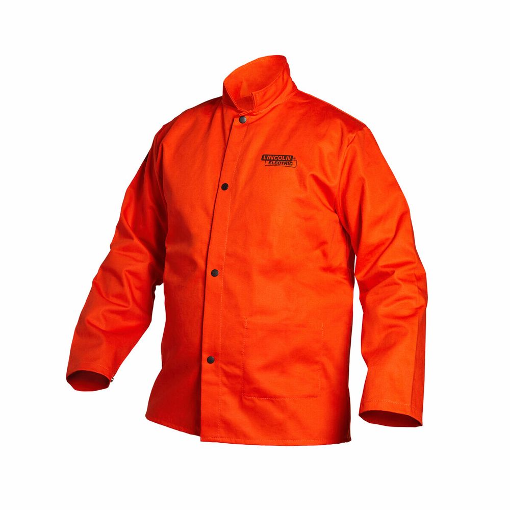 Lincoln blaze orange flame retardant welding jacket for sale online