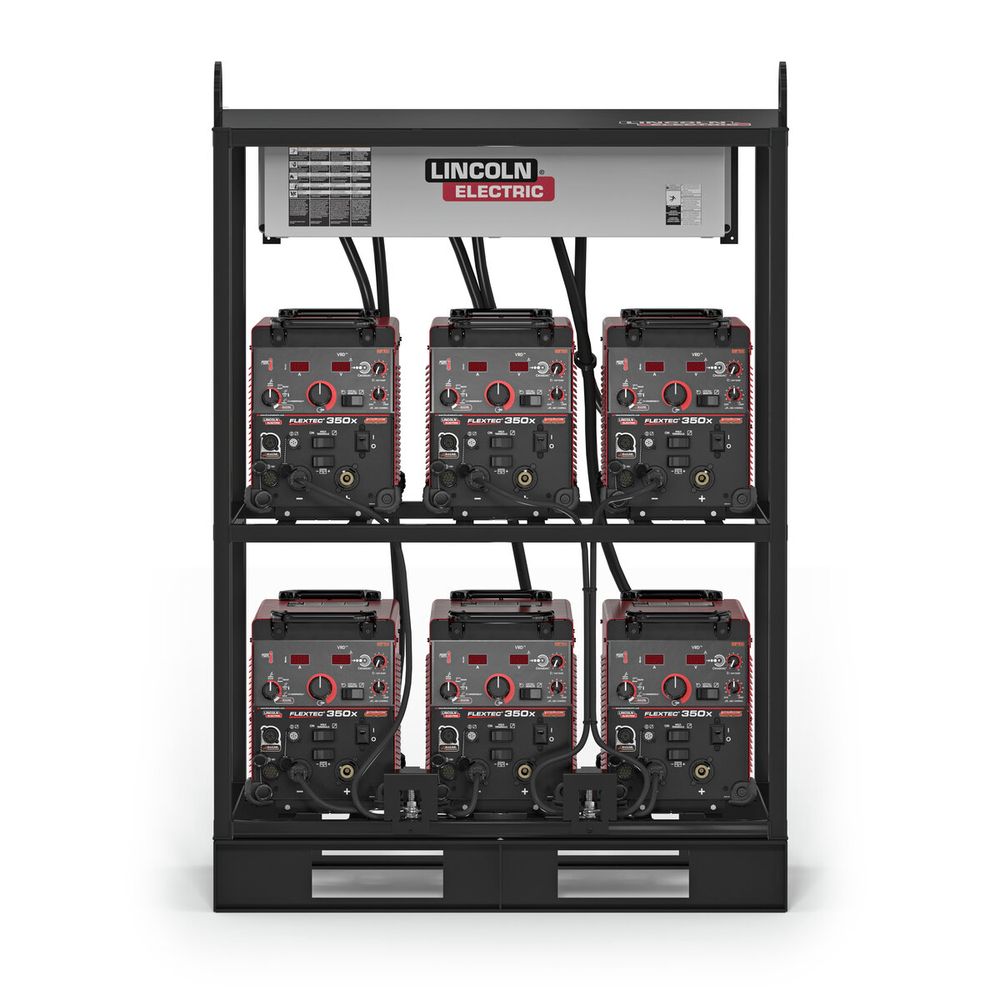 front view Lincoln Electric Flextec® 350X PowerConnect® 6-Pack Rack #K4727-1