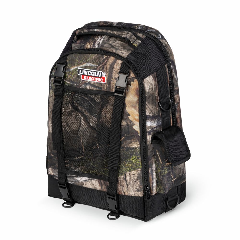 Camo backpack for welding students