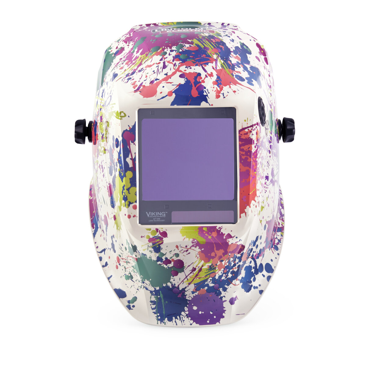 Welding helmet with paint splatter design for sale online