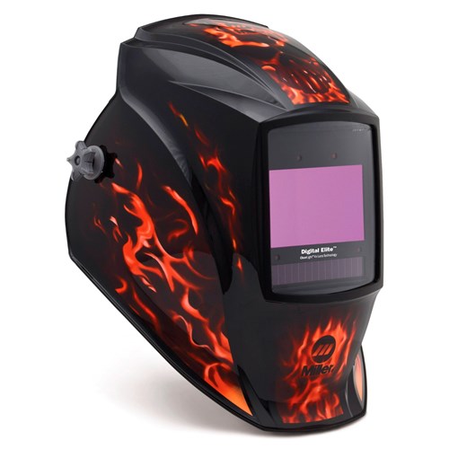 Miller Auto-Darkening Welding Helmet for Sale with Flame Design