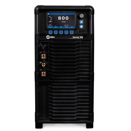 Miller Dynasty 800 #951000008 - Power source front view, screen on