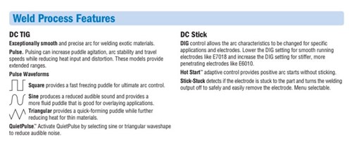 Miller Maxstar 400 - weld process features