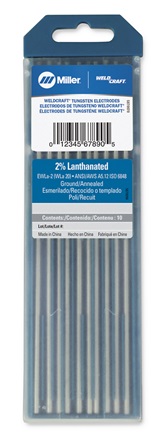 Miller Weldcraft™ 2% Lanthanated Tungsten, 1/8 in. x 7 in. (3.2 mm x 175 mm) #WL2018X7 best price