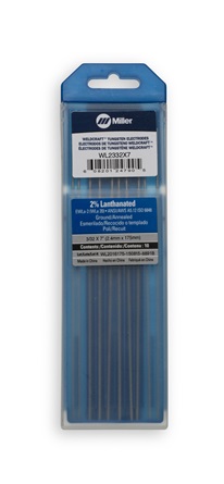 Miller Weldcraft™ 2% Lanthanated Tungsten, 3/32 in. x 7 in. (2.4 mm x 175 mm) #WL2332X7