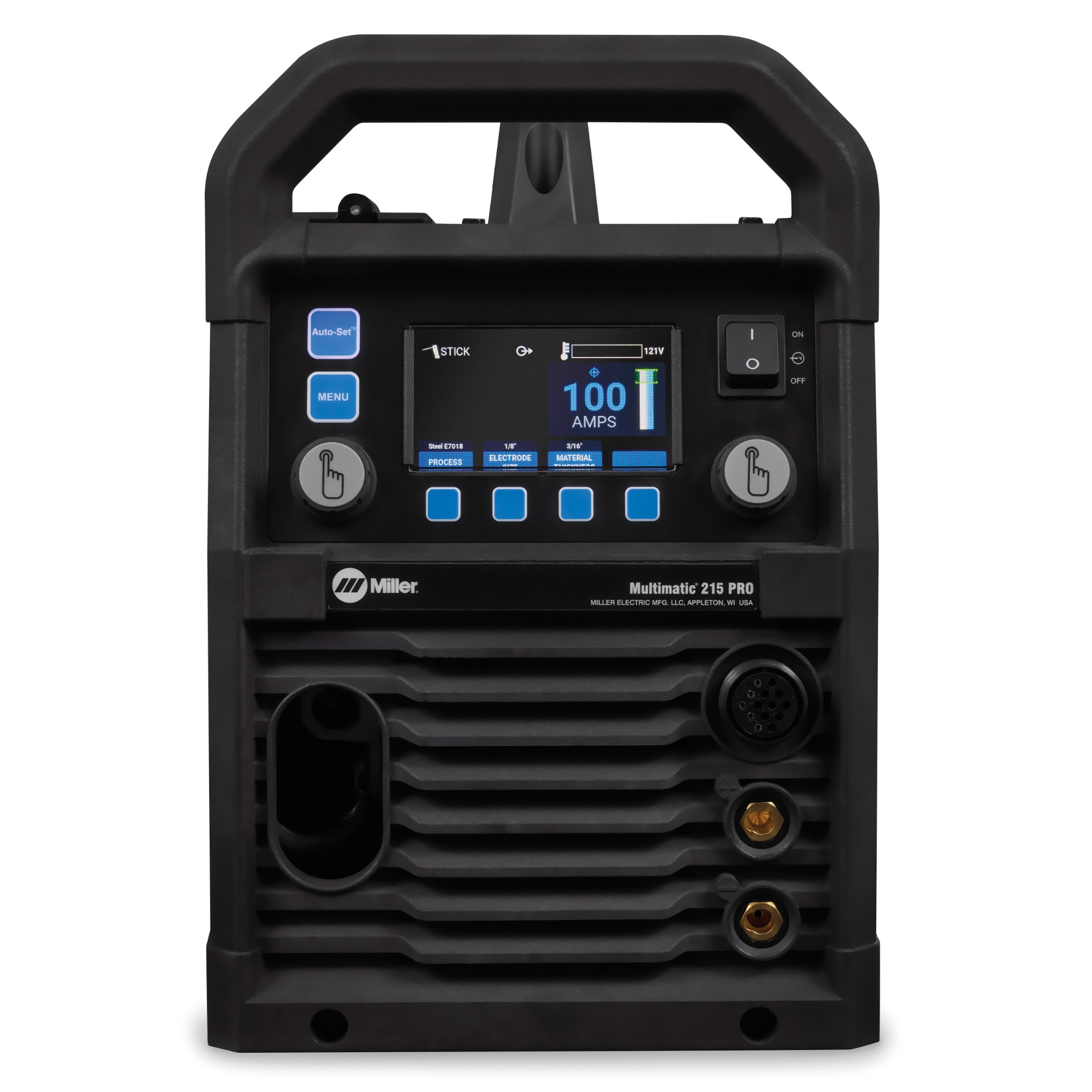 alternate front side view of the Multimatic ® 215 PRO Multiprocess Welder w/ Running Gear Package, 951000074