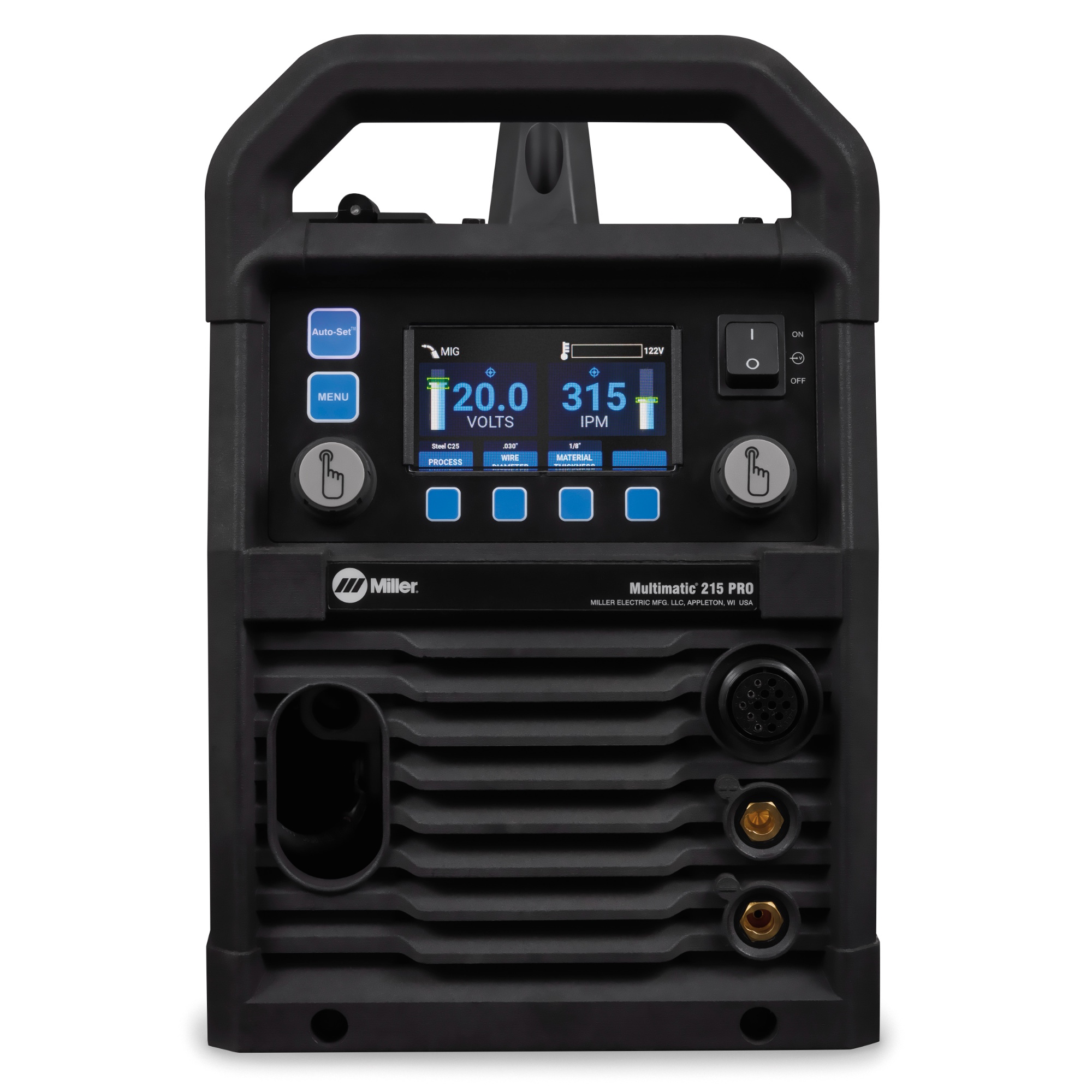 front side view of the Multimatic ® 215 PRO Multiprocess Welder w/ Running Gear Package, 951000074