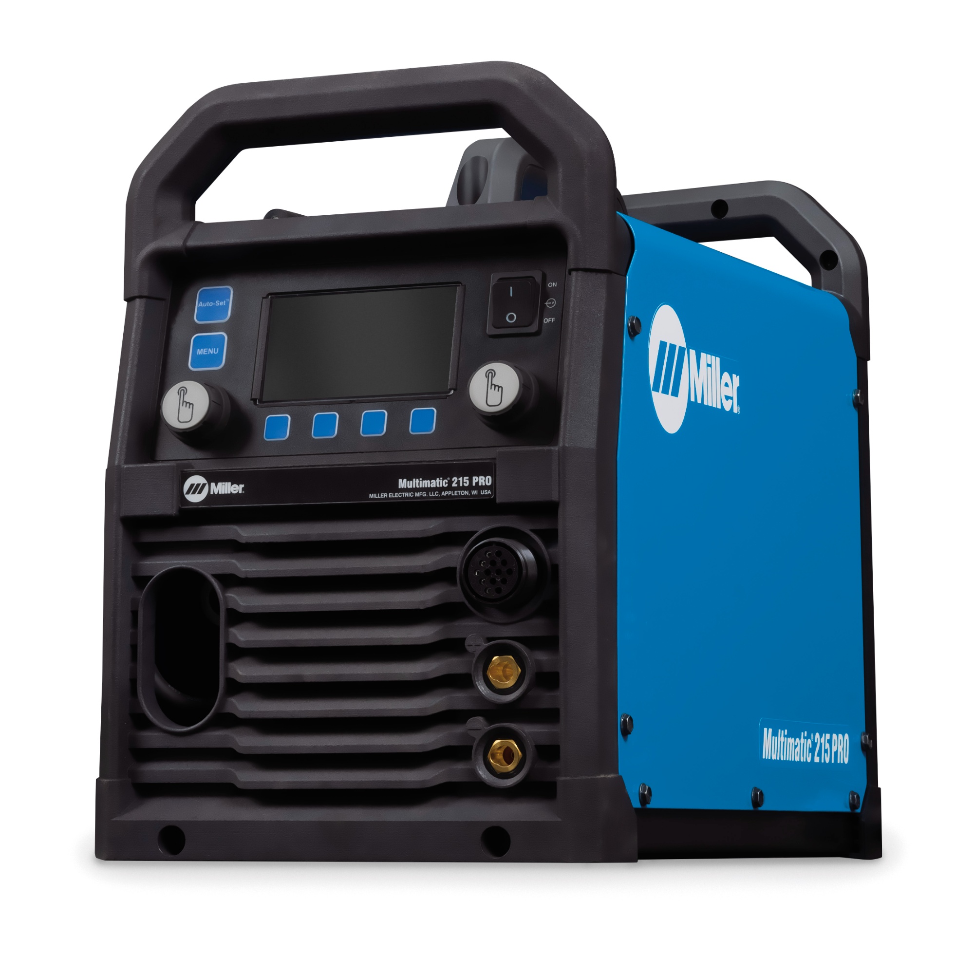 left front view of the Multimatic ® 215 PRO Multiprocess Welder w/ Running Gear Package, 951000074