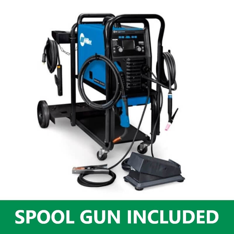 Miller Multimatic 220 AC/DC Multiprocess Welder w/ Dual Cylinder Cart (951000070) with Free Spool Gun
