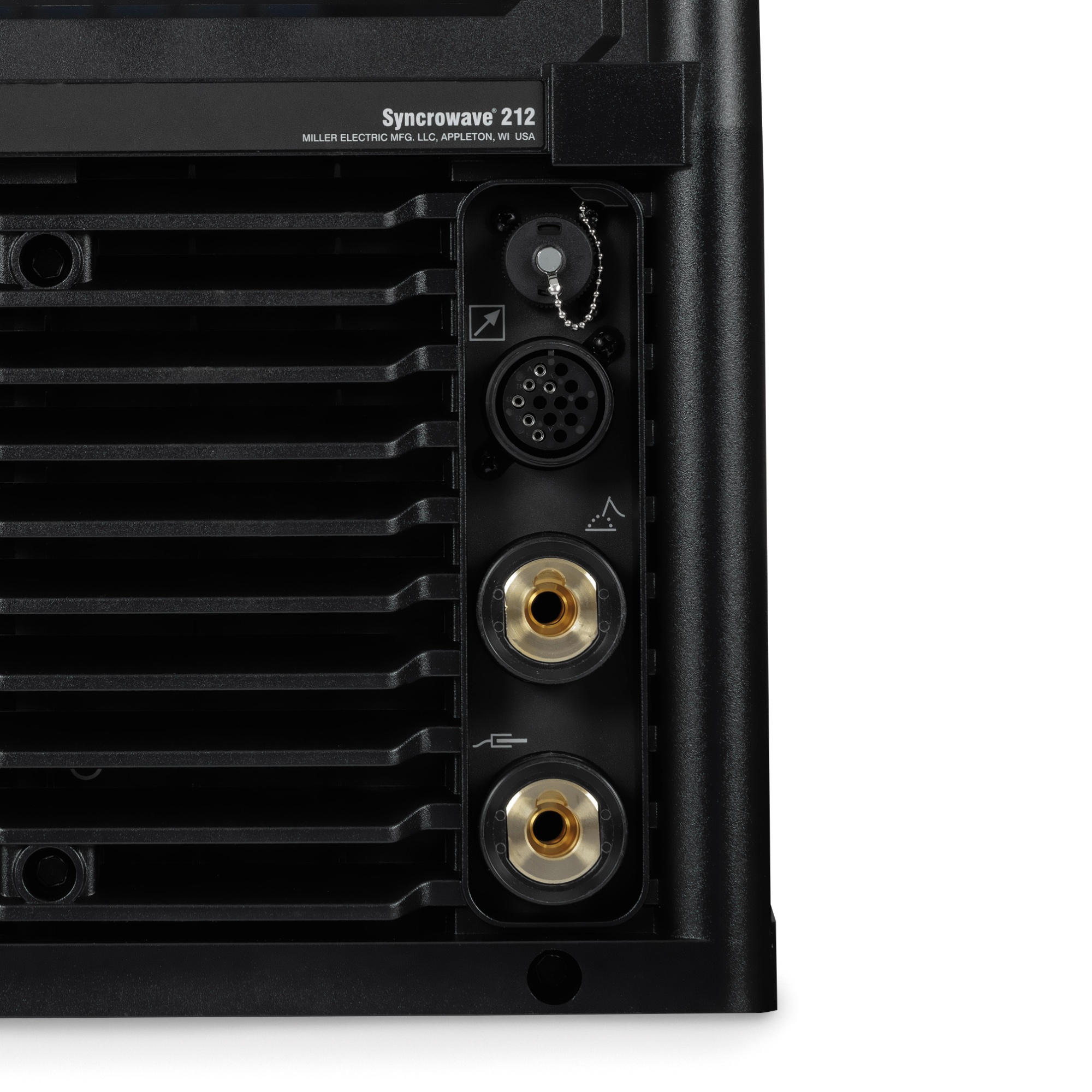 input close up of Miller Syncrowave® 212 AC/DC TIG Welder, Air Cooled Package - 907911