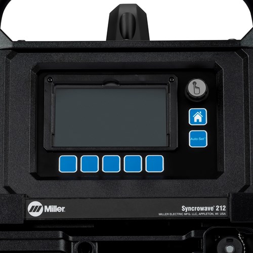 close up of the control panel for Miller Syncrowave® 212 AC/DC TIG Welder, Air Cooled Package - 907911