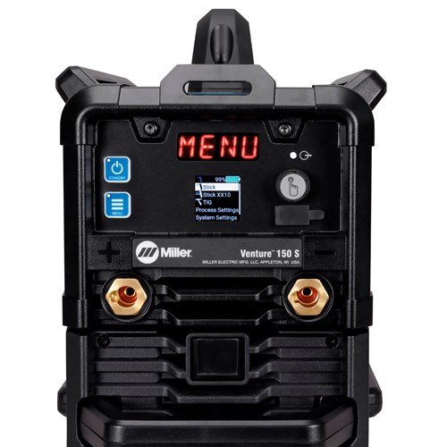 front view menu of the Miller Venture™150 S Battery Powered Welder with 400Wh Battery and Charger #951000202