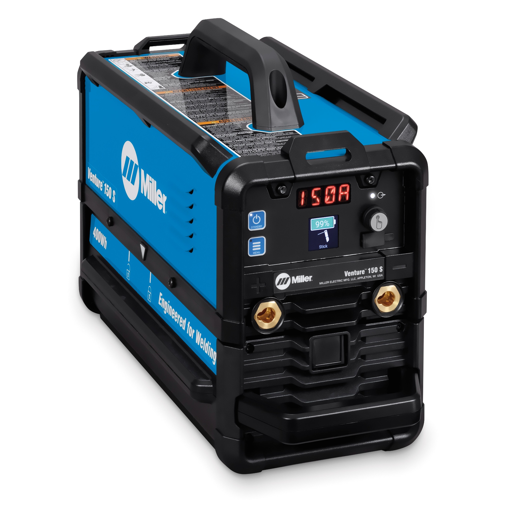 alternate front left view of the Miller Venture™150 S Battery Powered Welder with 400Wh Battery and Charger #951000202