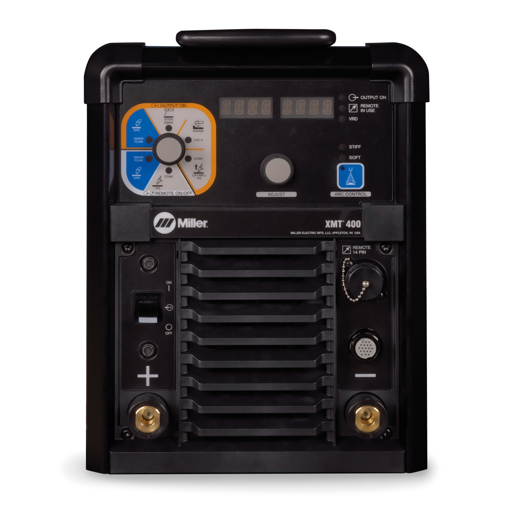 front side view of the Miller XMT® 400, Tweco® Multi-Process Welder - 907881001