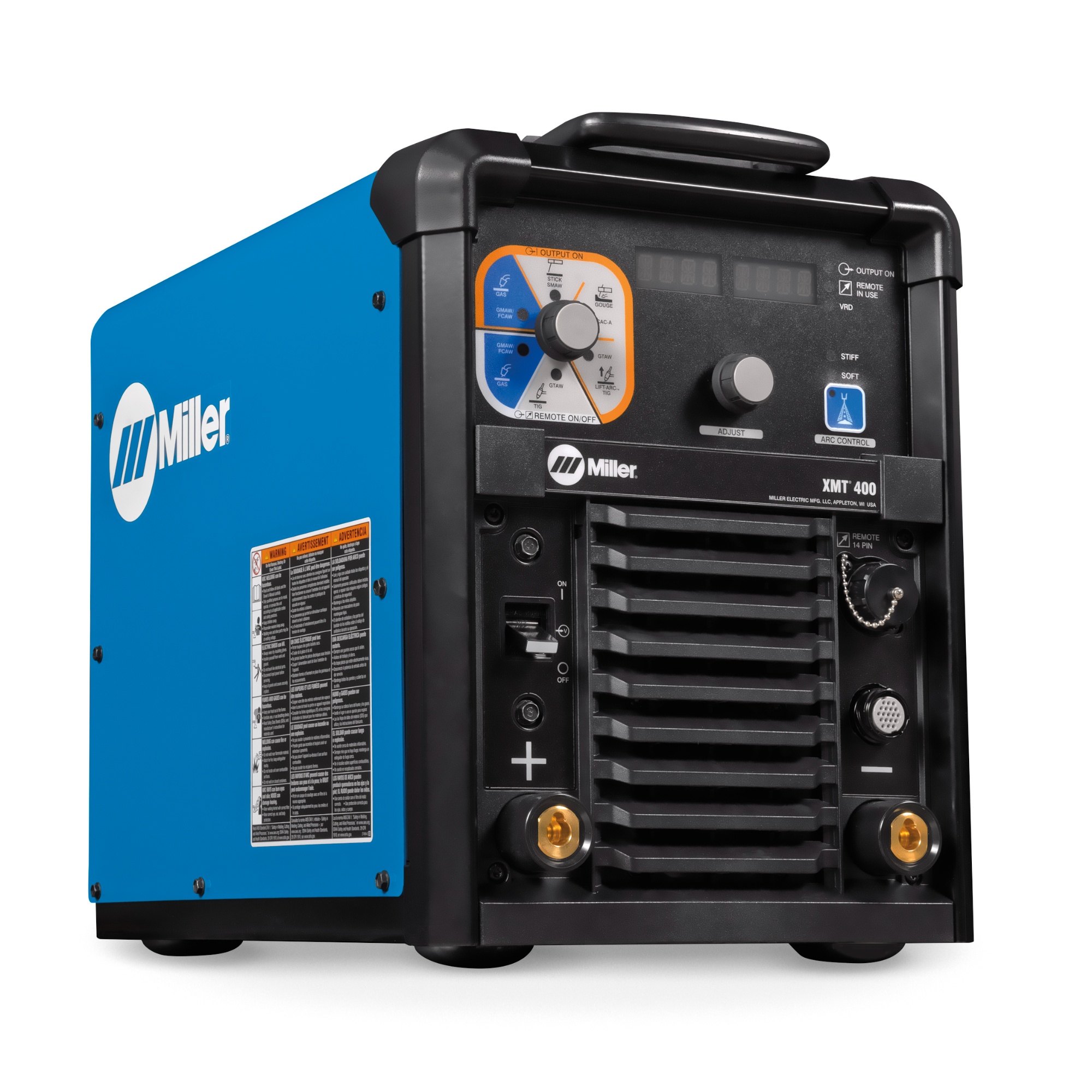 front left view of the Miller XMT® 400, Tweco® Multi-Process Welder - 907881001