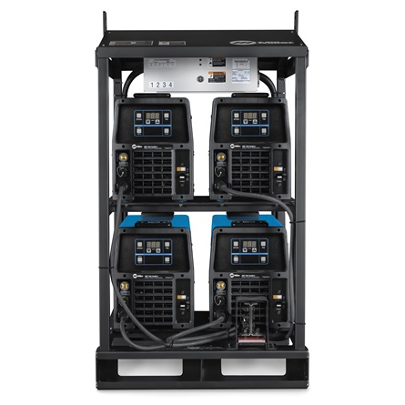 Miller XMT 350 FieldPro ArcReach 4 Pack Rack #907742 Back View