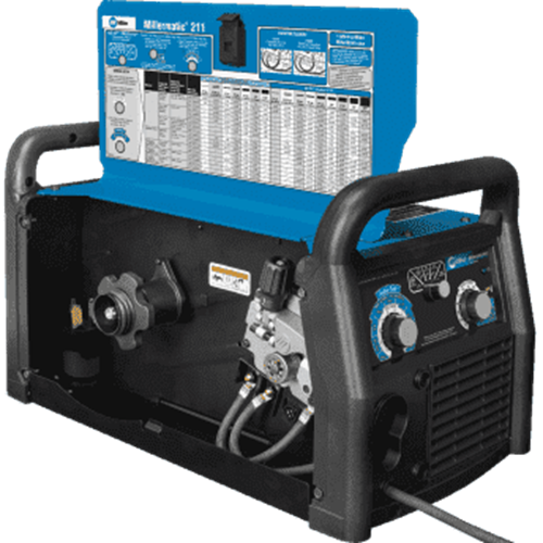 Millermatic 211 Auto-Set Mig Welder #907422 - Interior drive bay & door