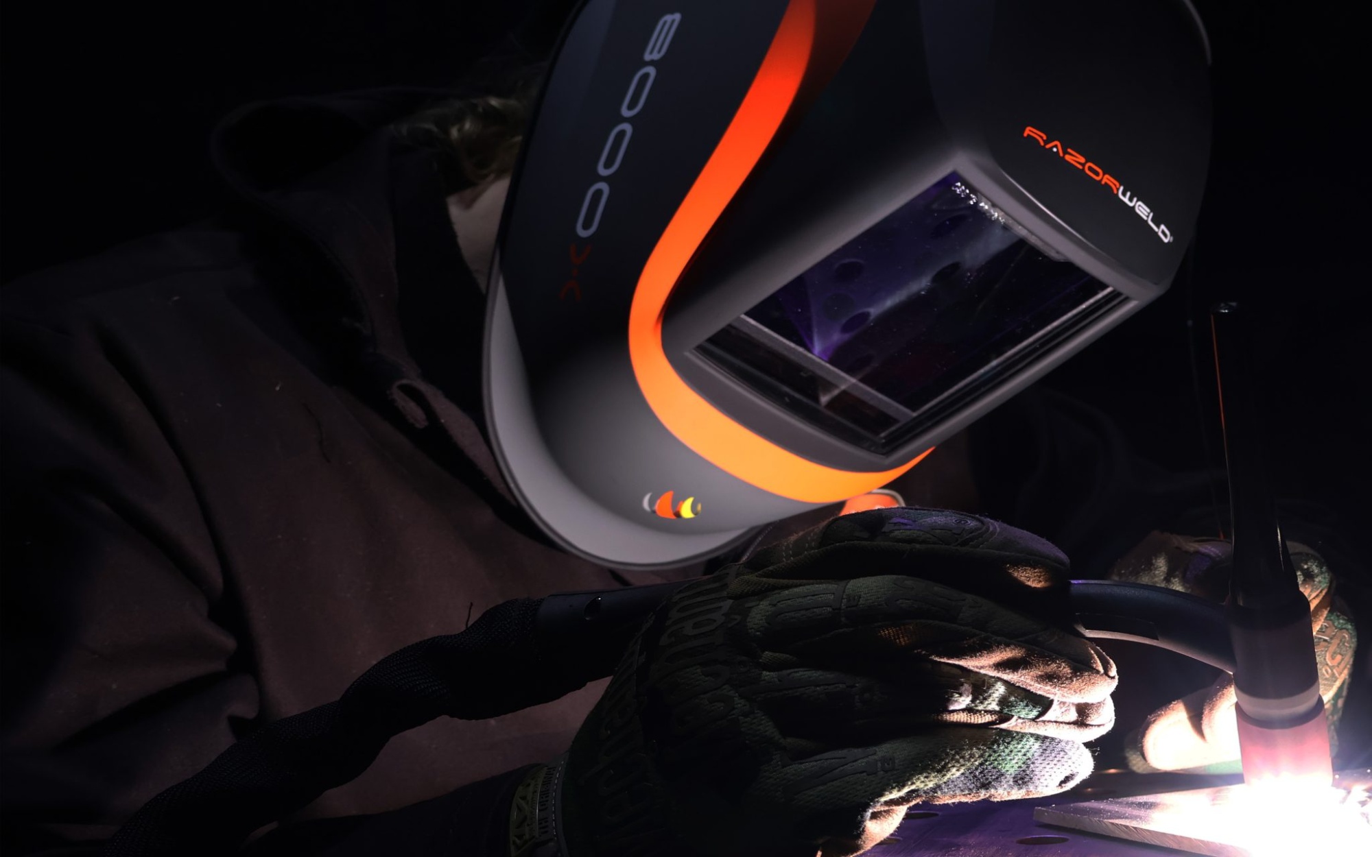 welder using the Razorweld RazorArc 200diT Stick/TIG Welder #JRW200diT