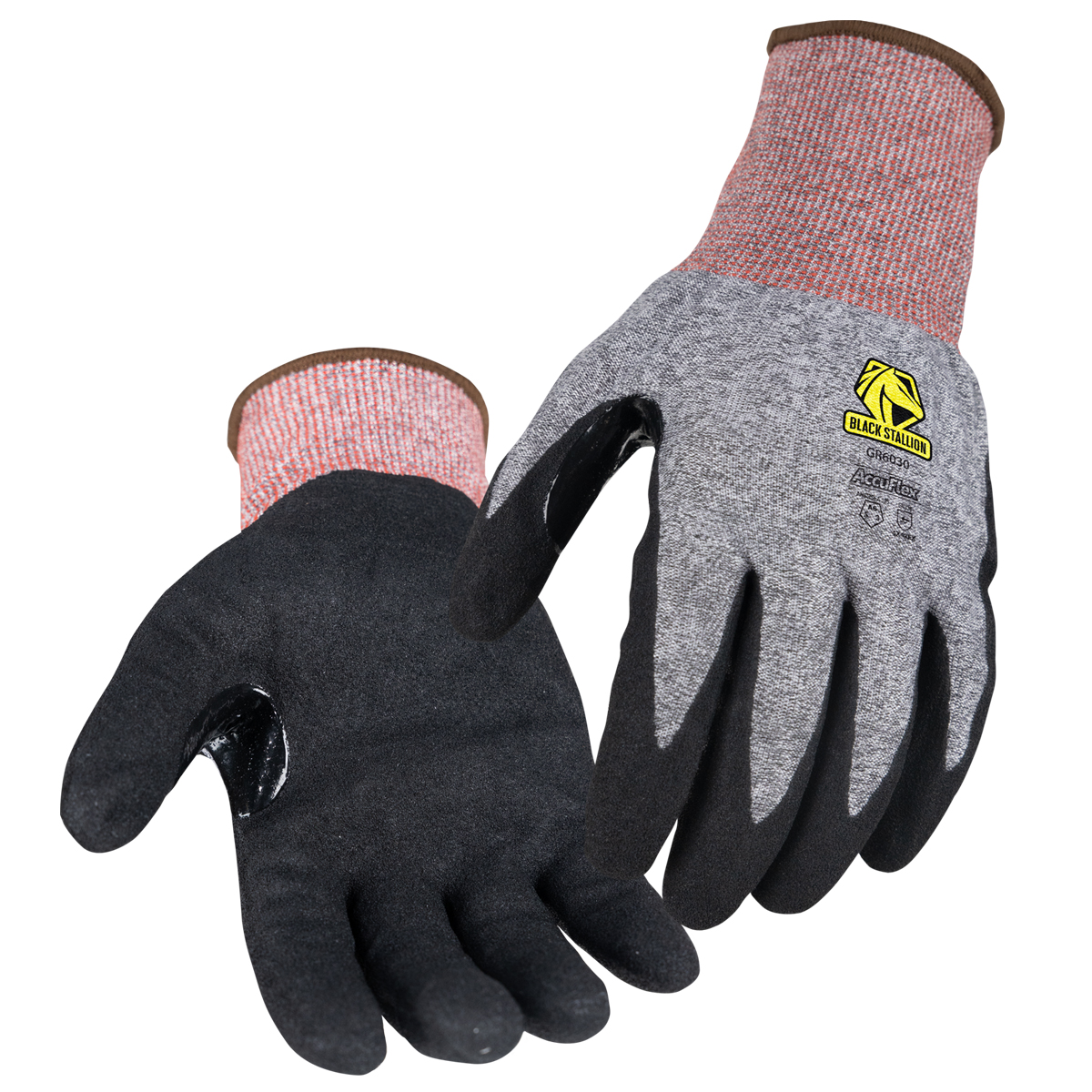 A6 Cut Resistant Sandy Nitrile Coated 18G Hppe Blend Glove #GR6030-GB
