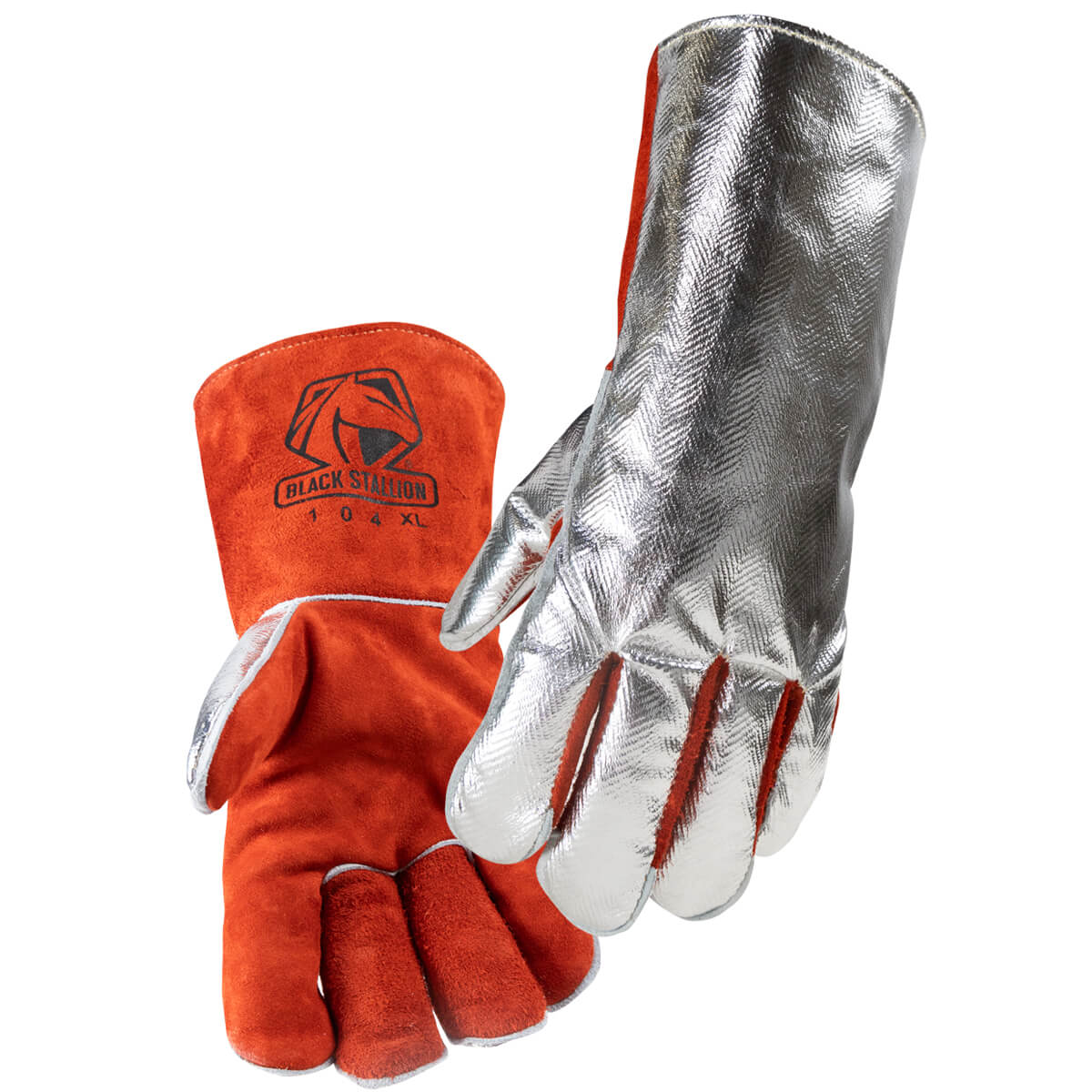 Alum. Side Split Cowhide Wool Lined Prem. Welding Gloves #104