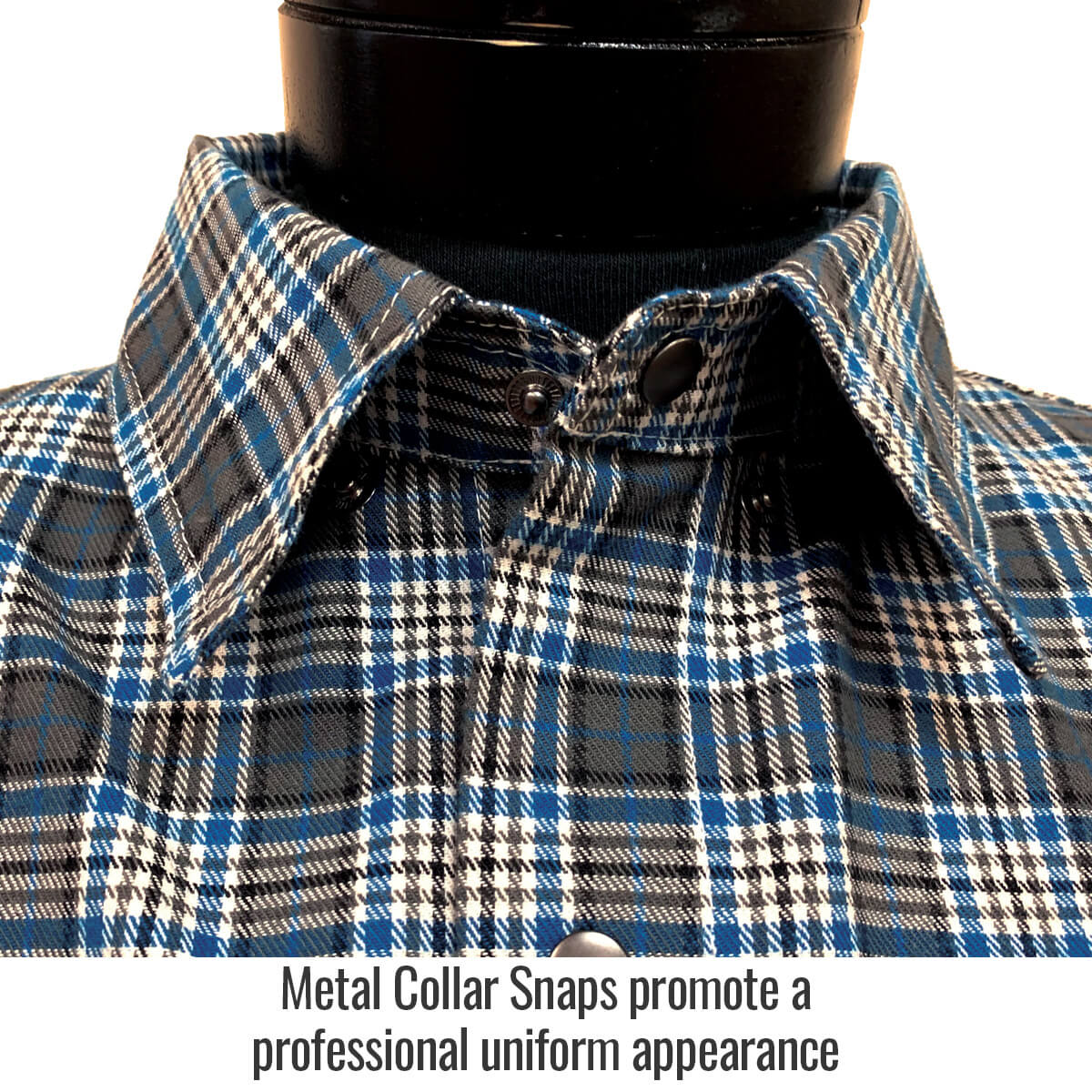 Black Stallion FR Shirt #FS9-PGY - Metal collar snaps