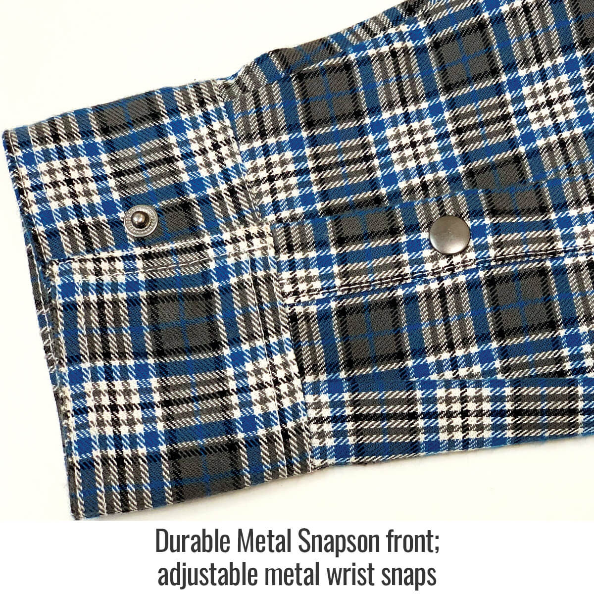 Black Stallion FR Shirt #FS9-PGY - Durable metal snaps & adjustable wrist snaps