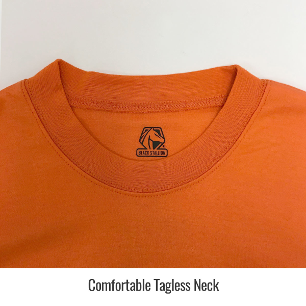 Revco Orange Long Sleeve T-Shirt with Silver Reflective Tagless Neck #TF2511-OR Revco Orange Long Sleeve T-Shirt with Silver Reflective Tagless Neck #TF2511-OR