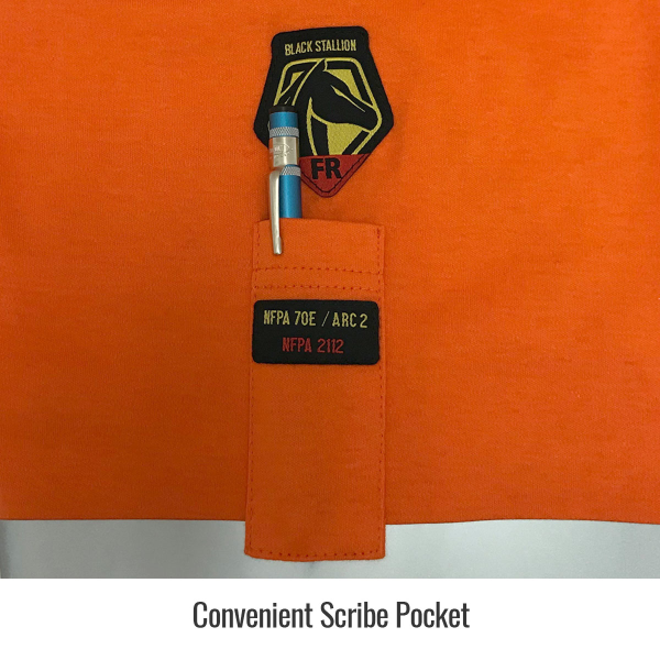 Cotton Orange Long Sleeve T-Shirt Pocket Cotton Orange Long Sleeve T-Shirt Pocket