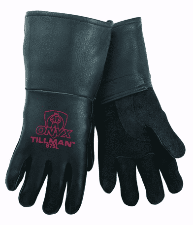 Large Black Stallion 750 Premium Grain Elkskin Stick Welding Gloves 