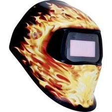 Speedglas 100 Series Auto Darkening Helmet #07-0012-31BZ Coolest professional welding helmet with fire graphic design