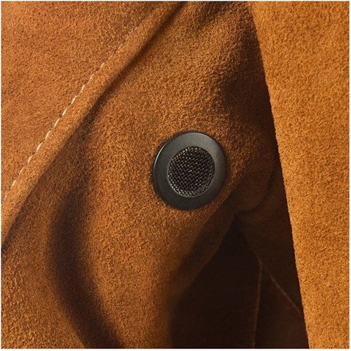 Stylish flame-resistant suede jacket