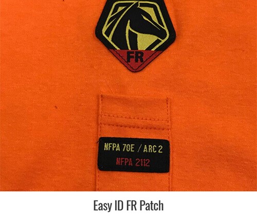 ID FR Patch Black Stallion FR Cotton Knit Long-Sleeve T-Shirt Orange Construction equipment fast shipping
