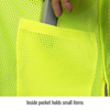 ANSI Class 2 Break-Away Hi-Vis Safety Vest, Lime - Inside Pocket
