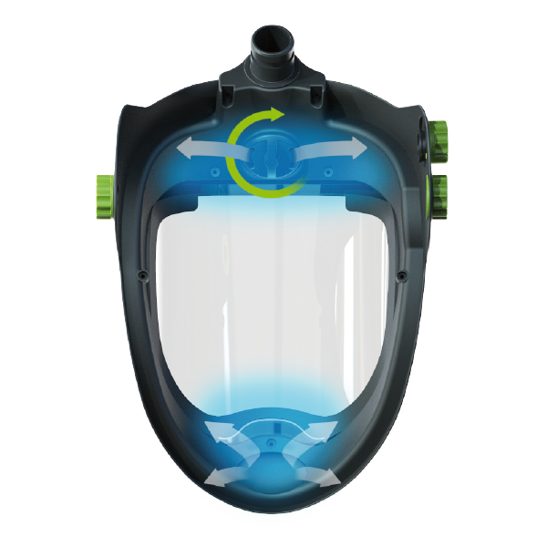 Optrel Clearmaxx grinding helmet air flow