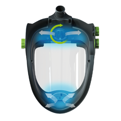Optrel Clearmaxx grinding helmet air flow