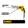 Dewalt Swivel Head Shear zoomed out infographic highlighting the shear's 360 degree swivel head and 5.0 amp ball bearing motor