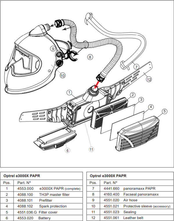 Optrel e3000X prefilter diagram