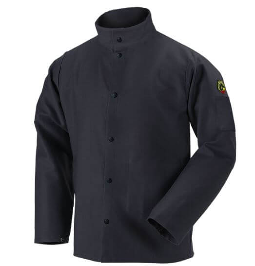 Black Flame-Resistant Cotton Welding Jacket #FBK9-30C #FBK9-30C-XLG