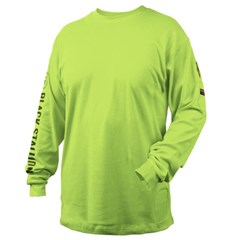 Best deal on welding Black Stallion FR Cotton Knit Long-Sleeve T-Shirt Safety Lime #TF2510LM