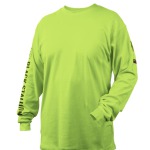 Black Stallion FR Cotton Knit Long-Sleeve T-Shirt Safety Lime #TF2510LM