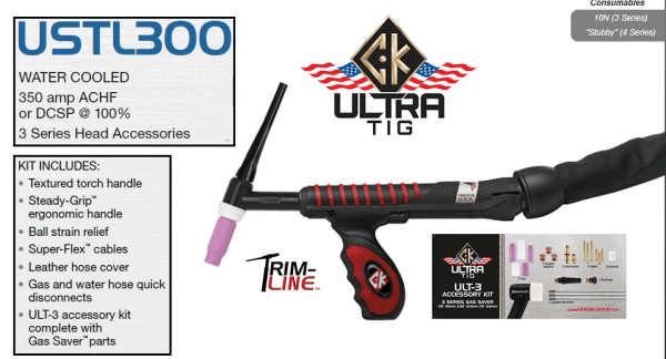 CK WorldWide UltraTig Premium Torch (FlexHead) (Water Cooled) USTL312SFFX Professional welding equipment