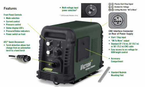 Victor Technologies Cutmaster A120 Thermal Dynamics #1-1735-1 plasma cutter features
