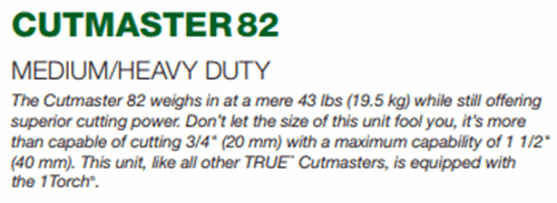 Cutmaster 82 Description Cutmaster 1-1130-5